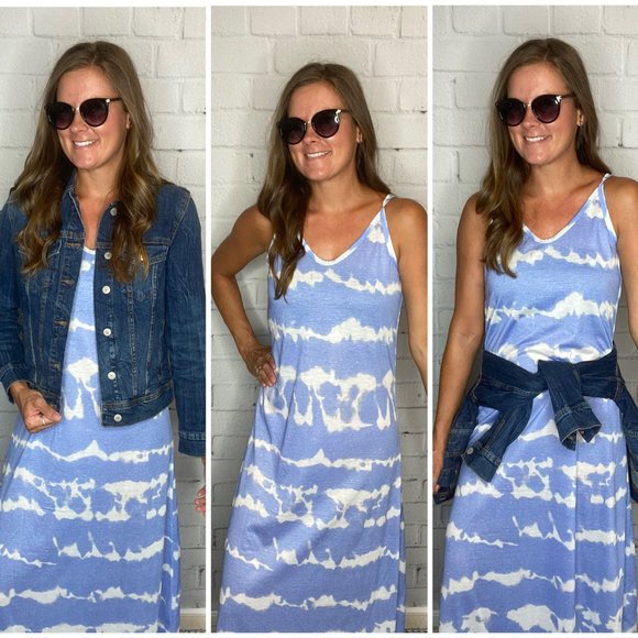 Tie dye blue dress NWT - Picture 2 of 6